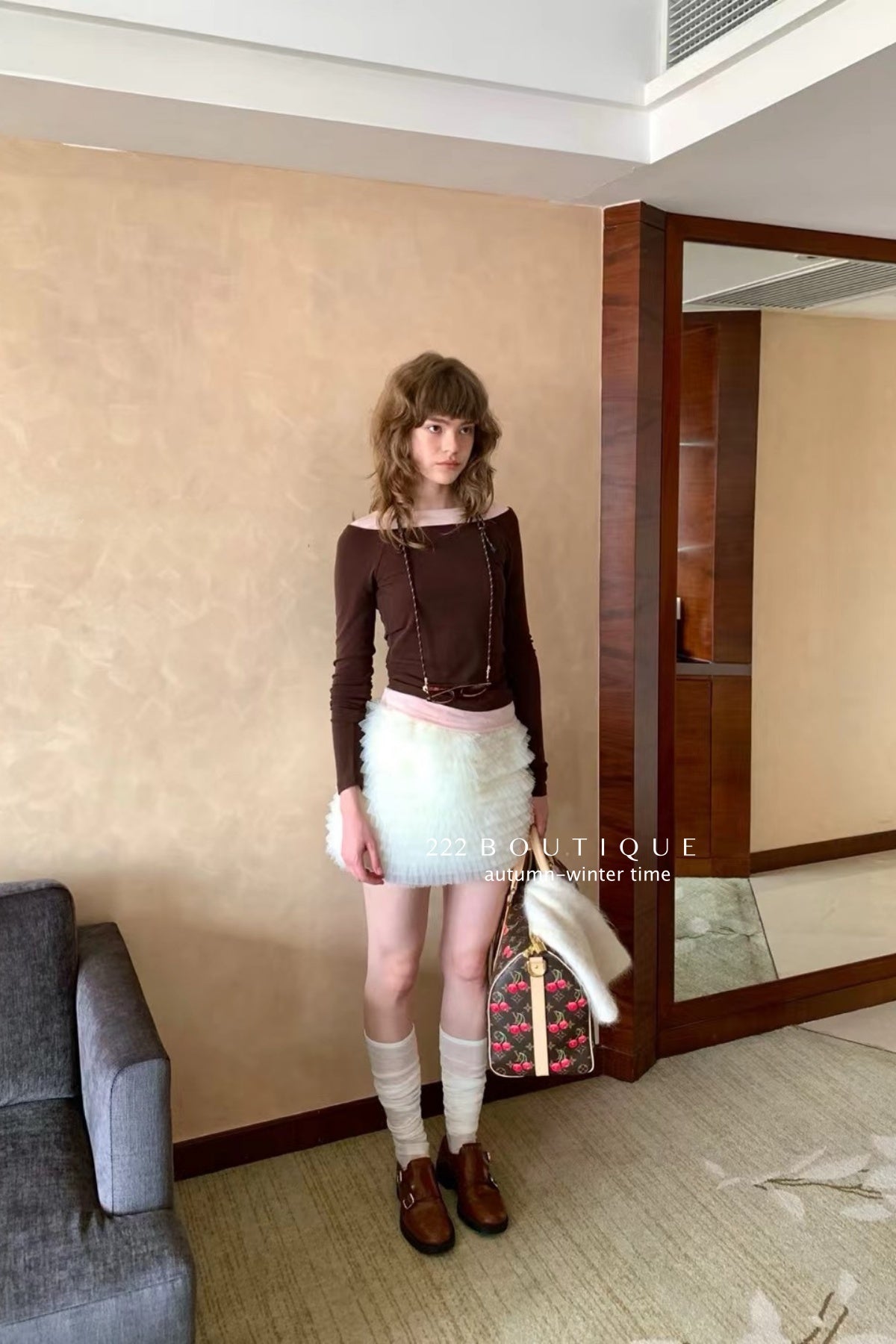 17v10 Tiered pleated mini skirt