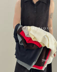 28a2- KNIT POLO SLEEVELESS