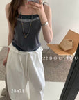 28a71 - CONTRAST KNIT CAMI