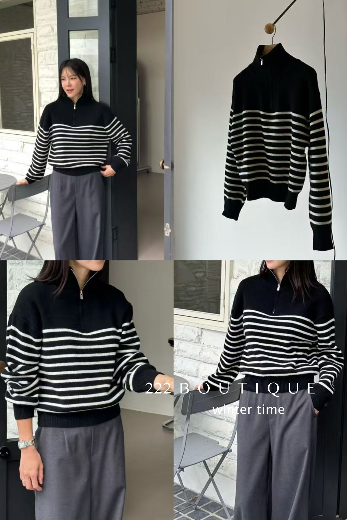 19a105 Cashmere striped sweater