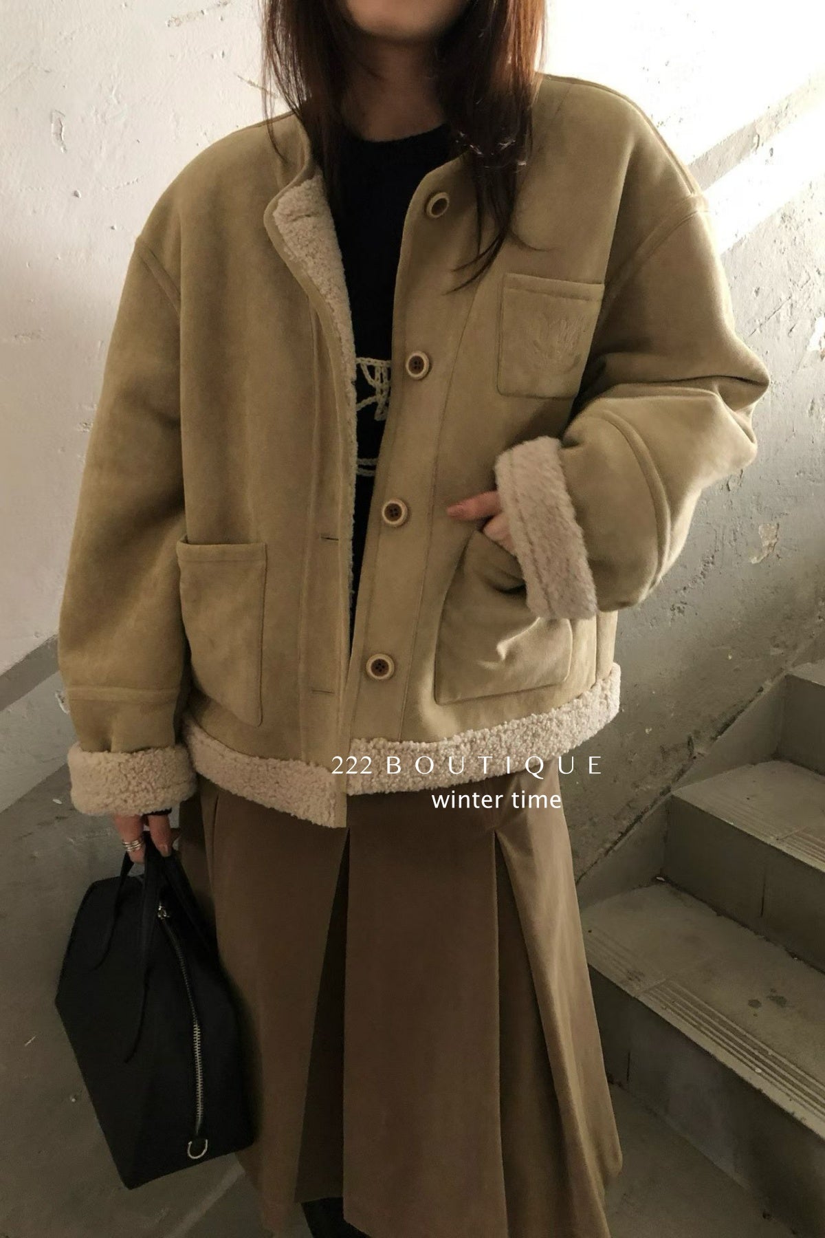 19a92 Suede shearling jacket