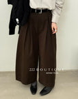 20q14 Wool–khaki blend cropped trousers with belt