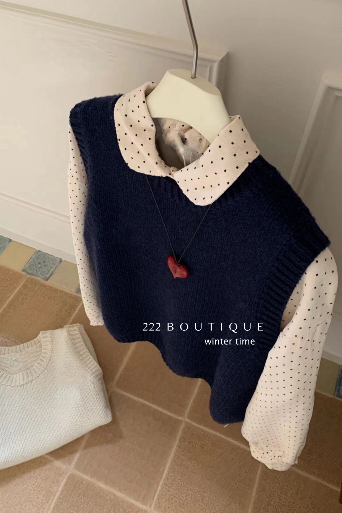 18a86 Polka-dot wool shirt
