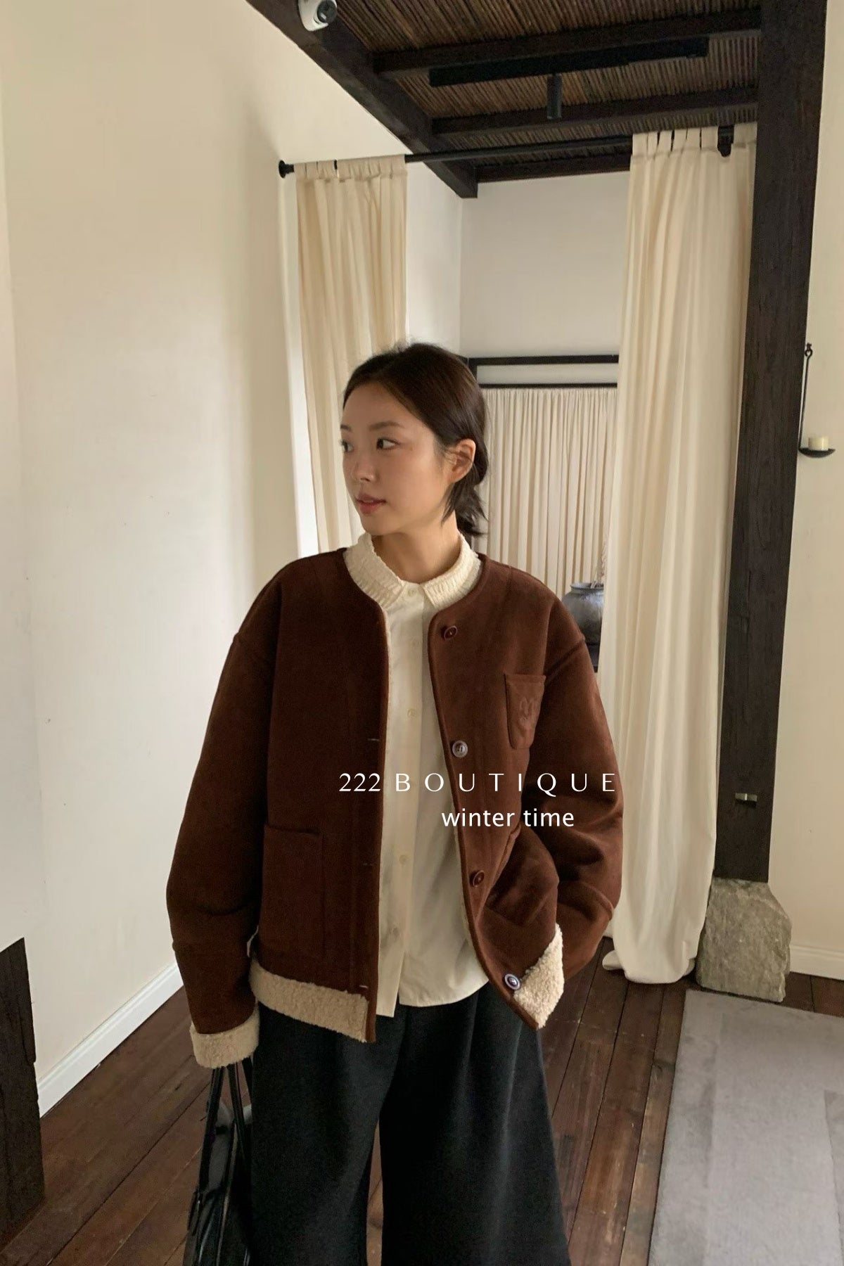 19a92 Suede shearling jacket