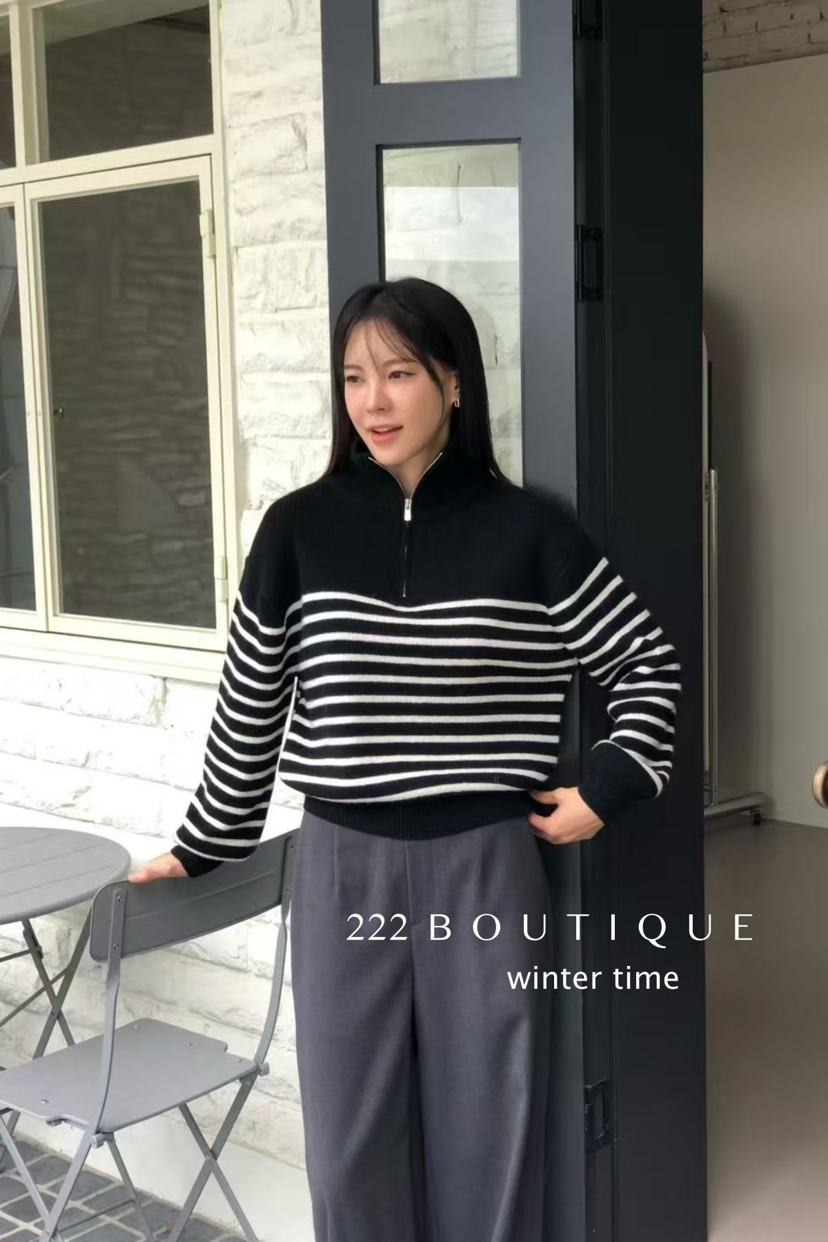 19a105 Cashmere striped sweater