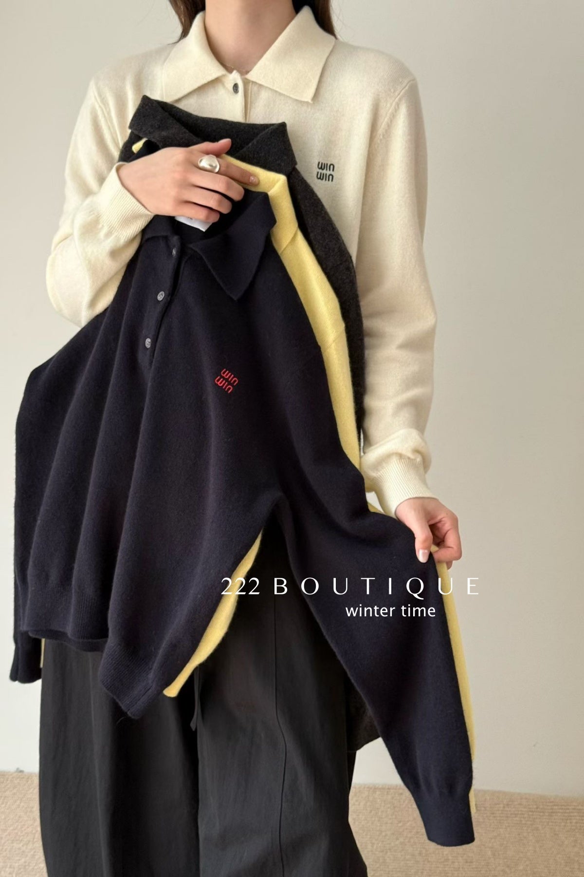 20a36 Cashmere knit polo