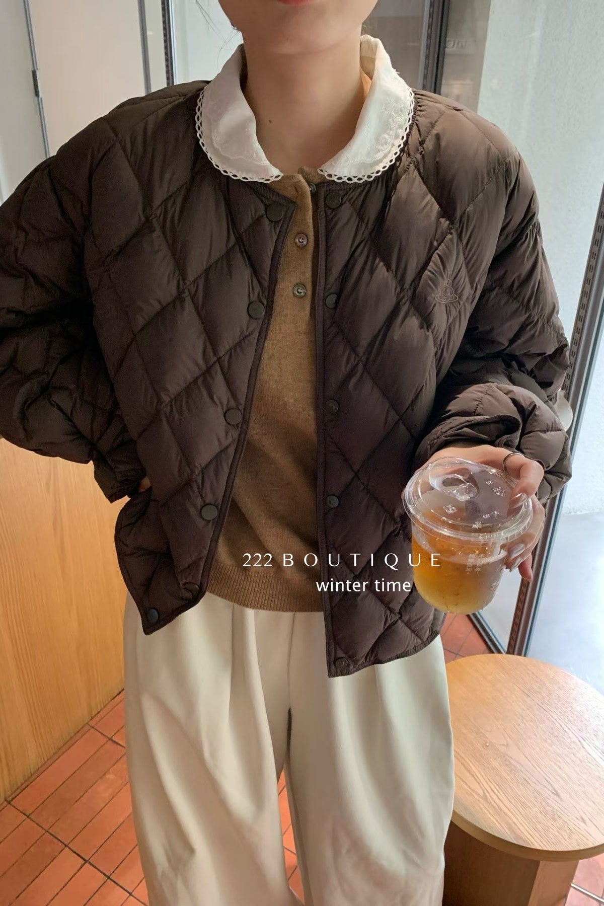 19a93 Fur-quilted puffer jacket