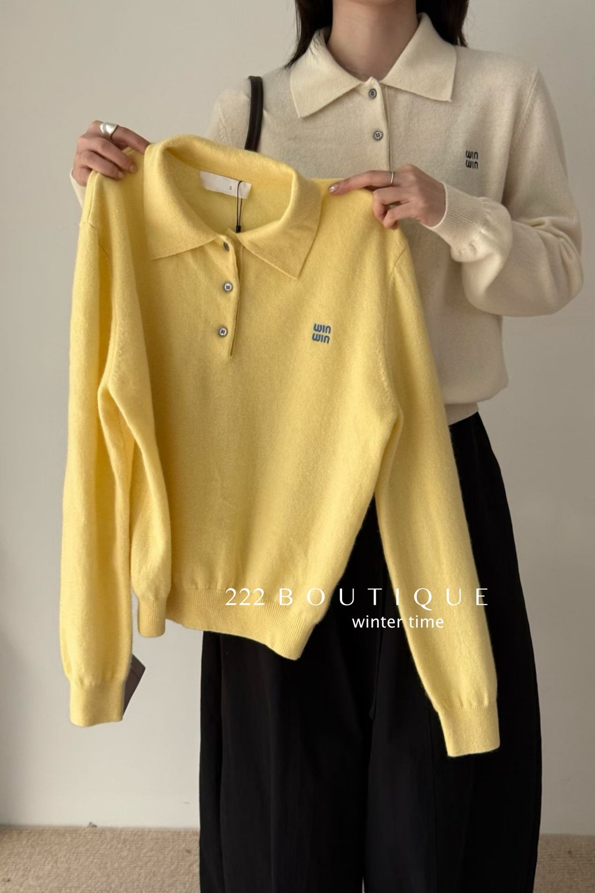 20a36 Cashmere knit polo
