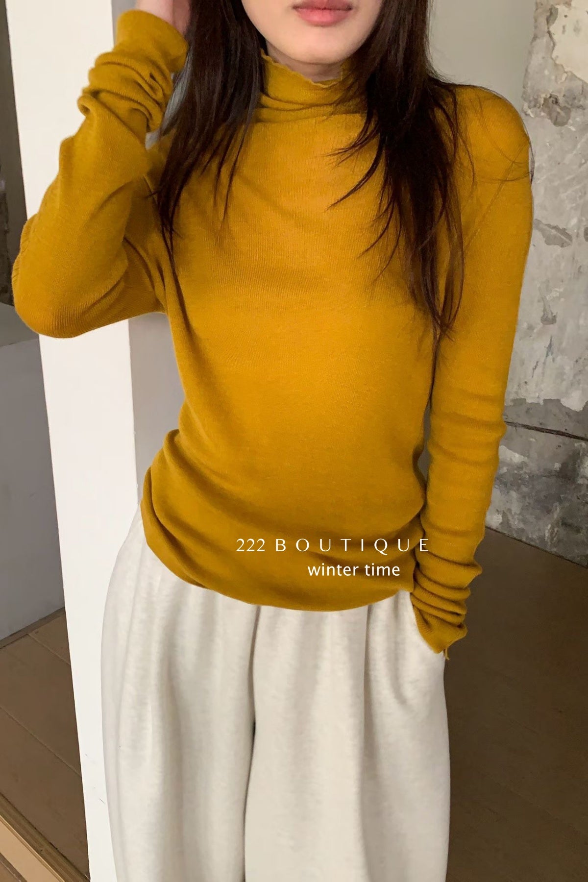 19a91 Basic cashmere turtleneck sweater