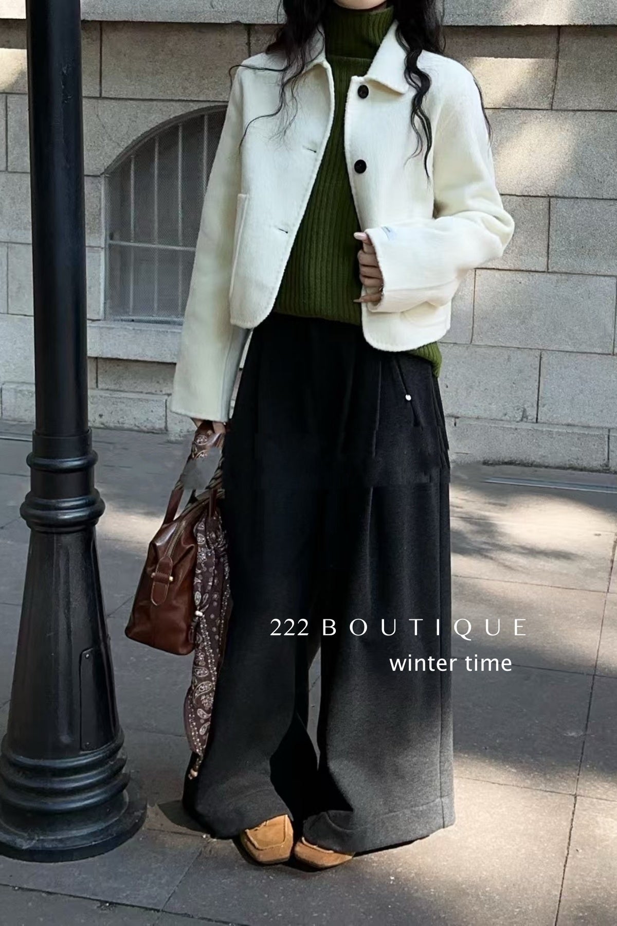 20a117 Hand-stitched cashmere wool coat
