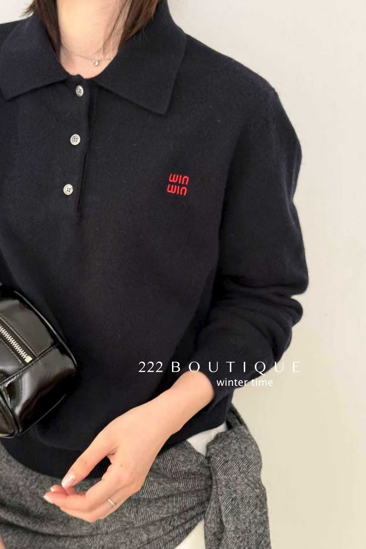 20a36 Cashmere knit polo