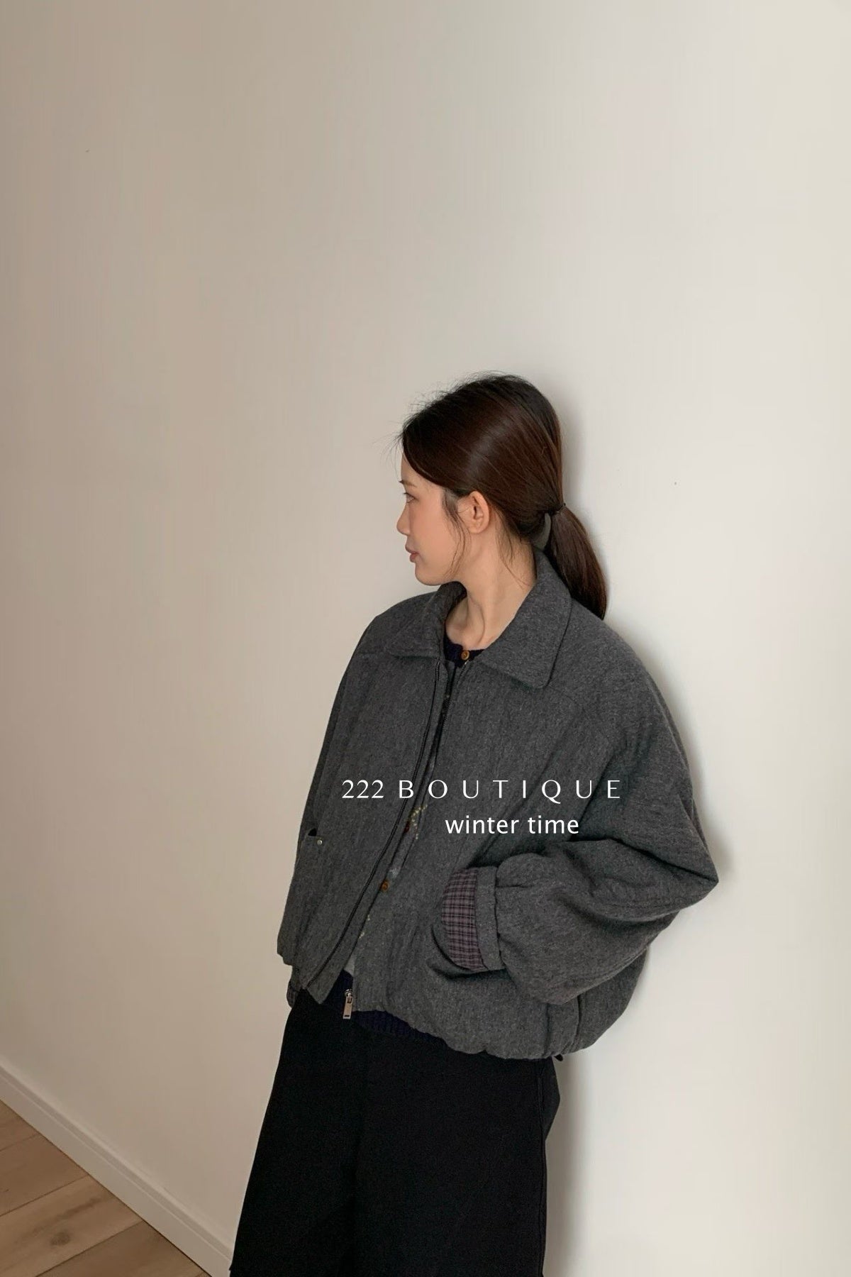 19a95 Tailored puffer jacket with notched collar