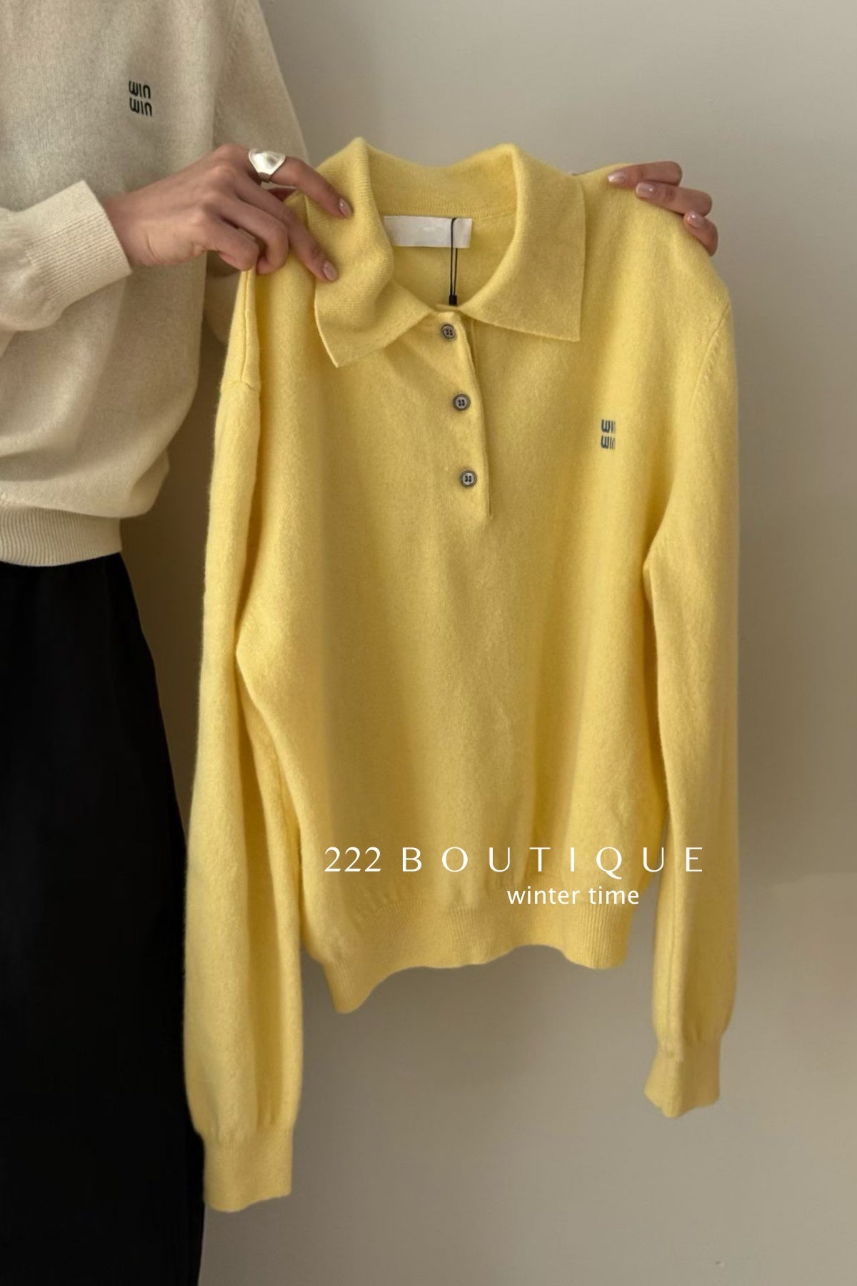 20a36 Cashmere knit polo