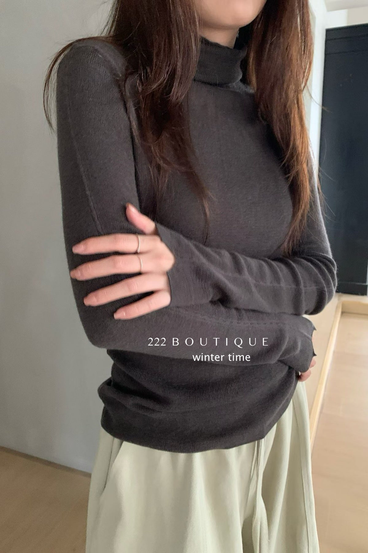 19a91 Basic cashmere turtleneck sweater