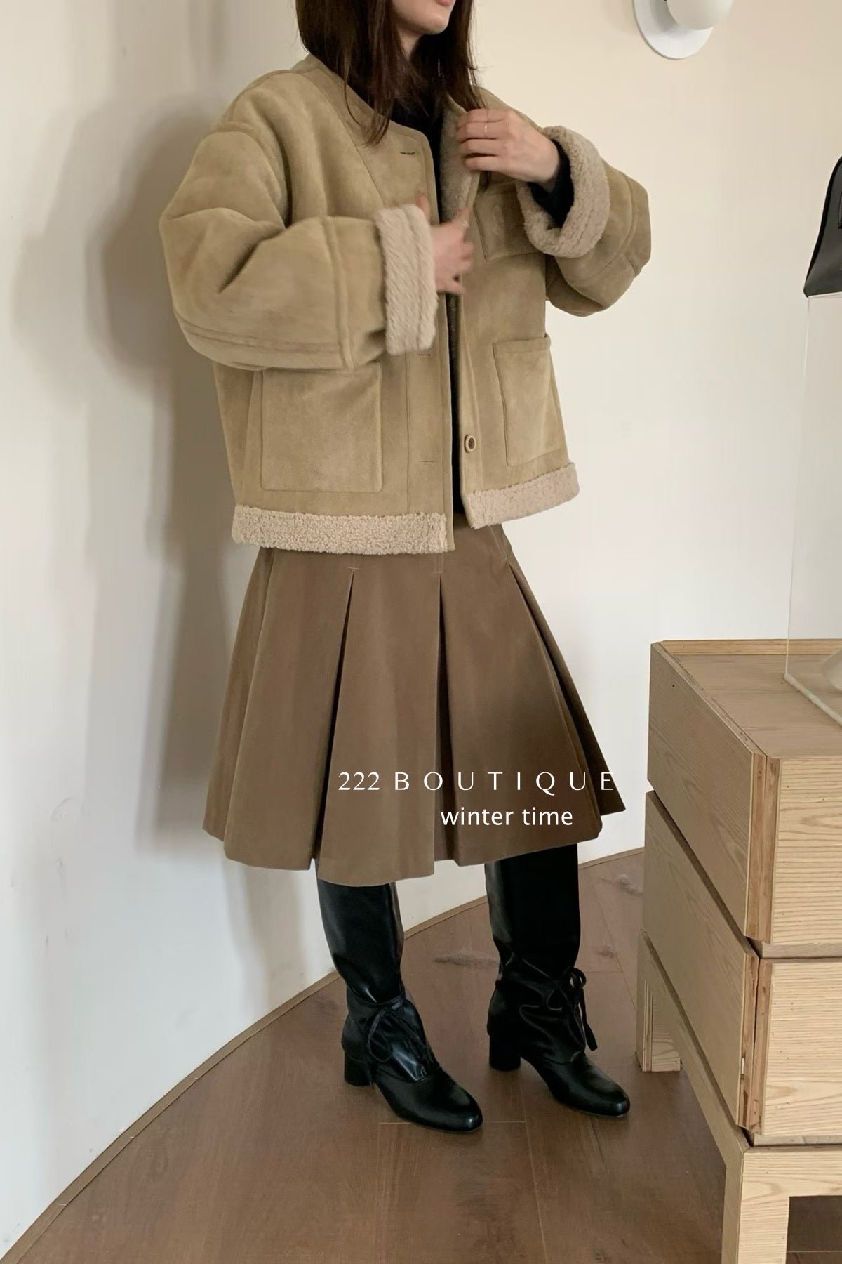 19a92 Suede shearling jacket