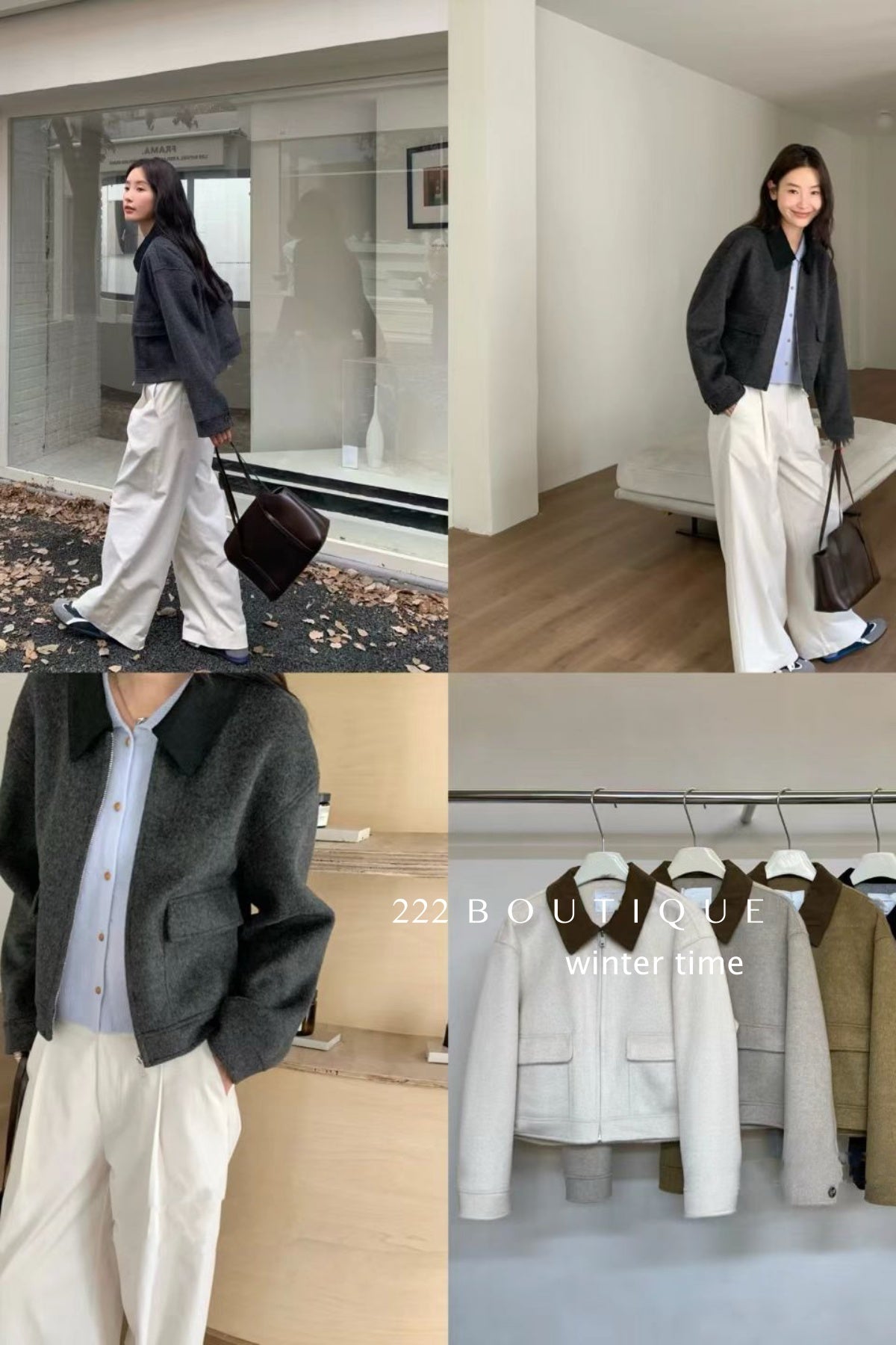 21a30 Wool coat with notched collar and padded lining