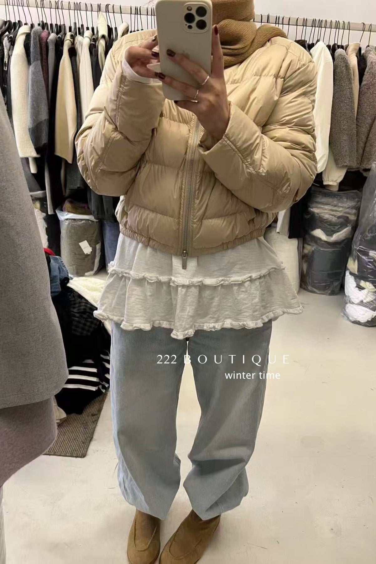 19a88 Down round-neck puffer jacket