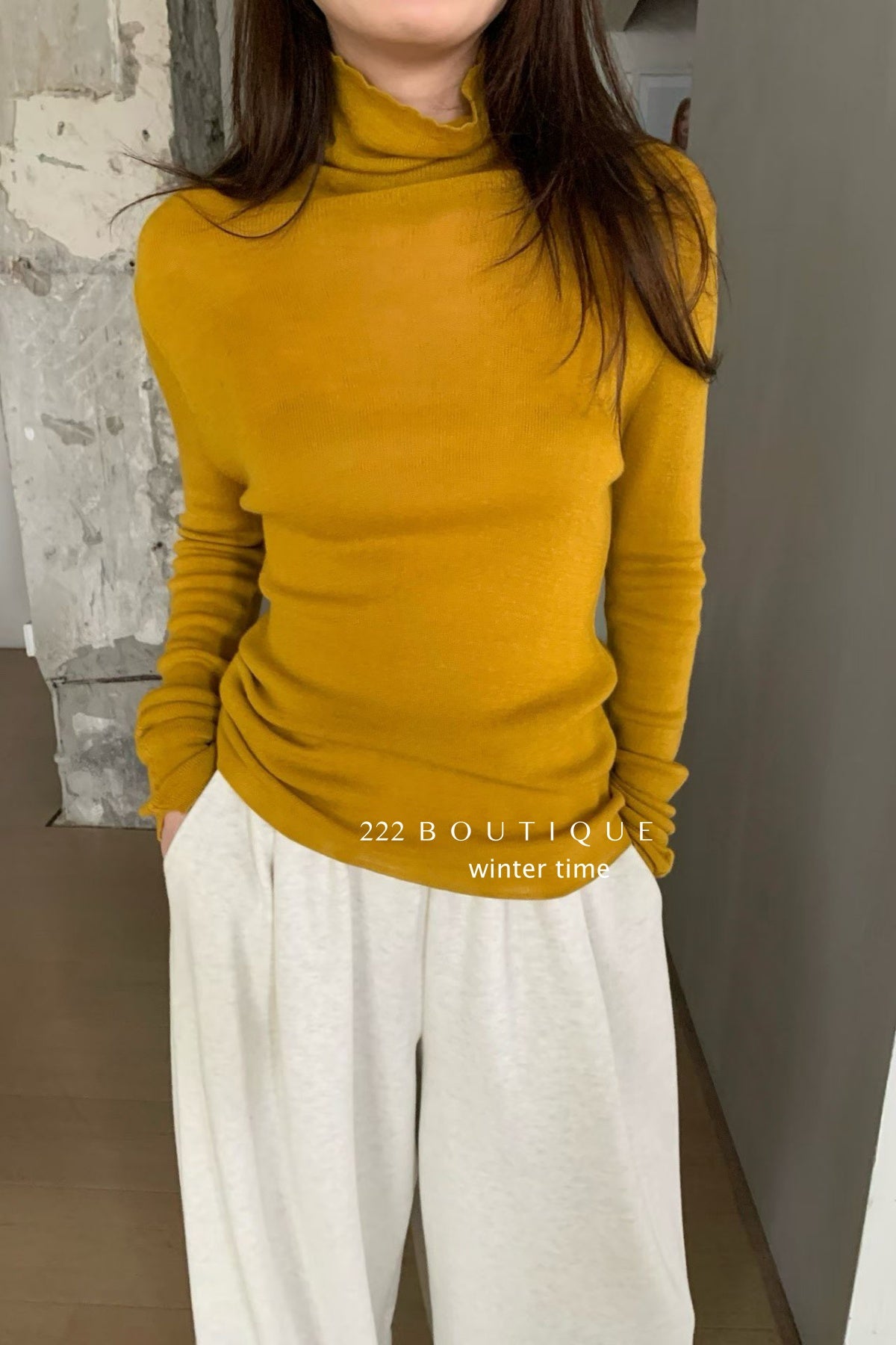 19a91 Basic cashmere turtleneck sweater