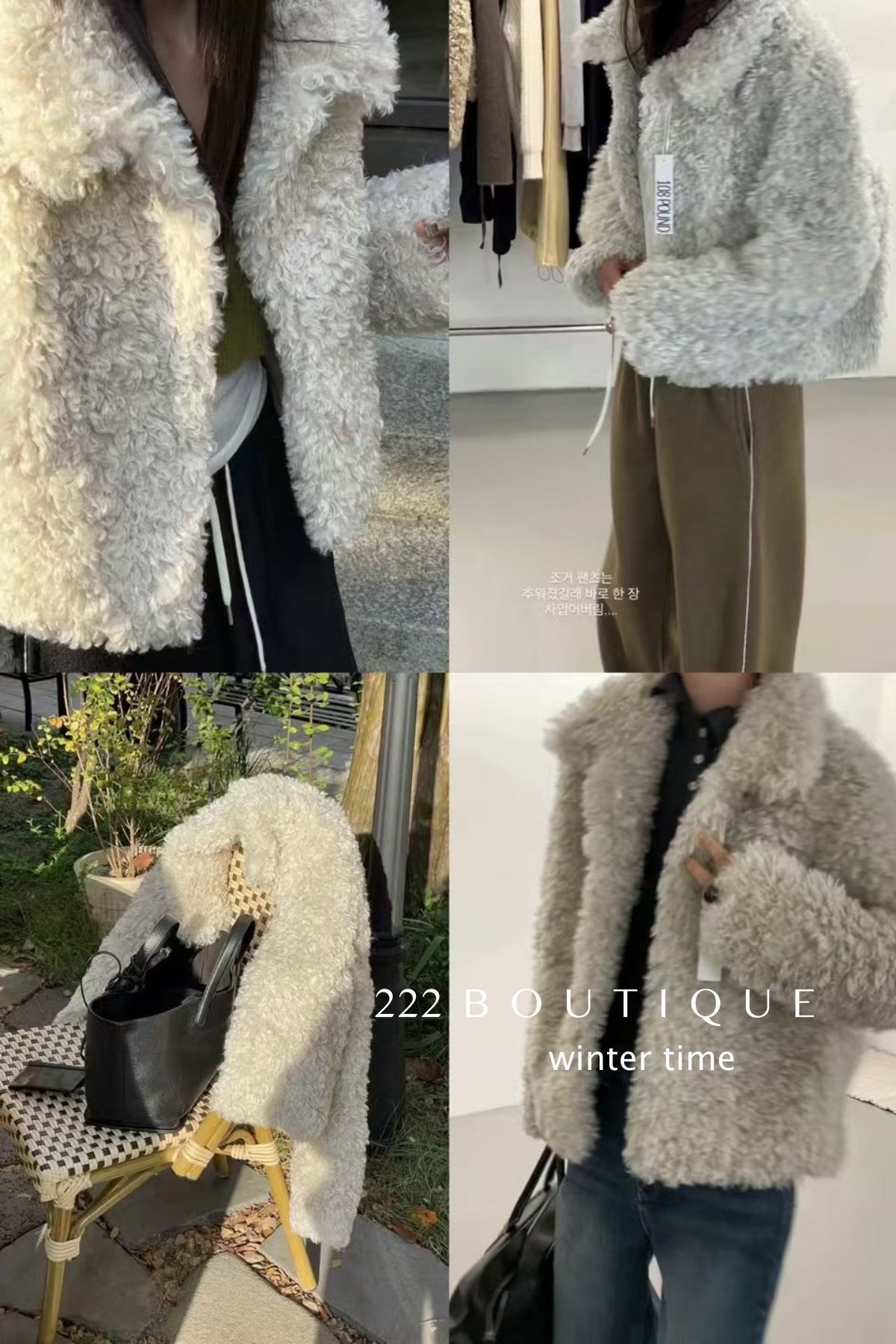 19a107 Fur notch-collar coat