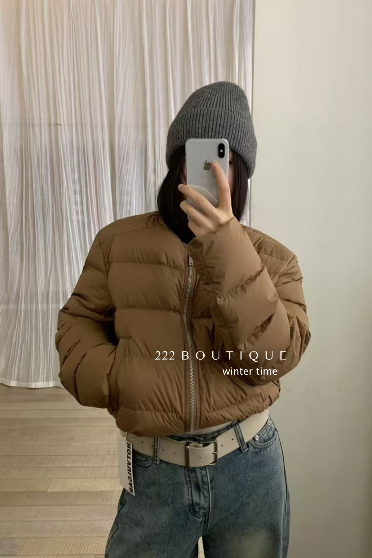 19a88 Down round-neck puffer jacket
