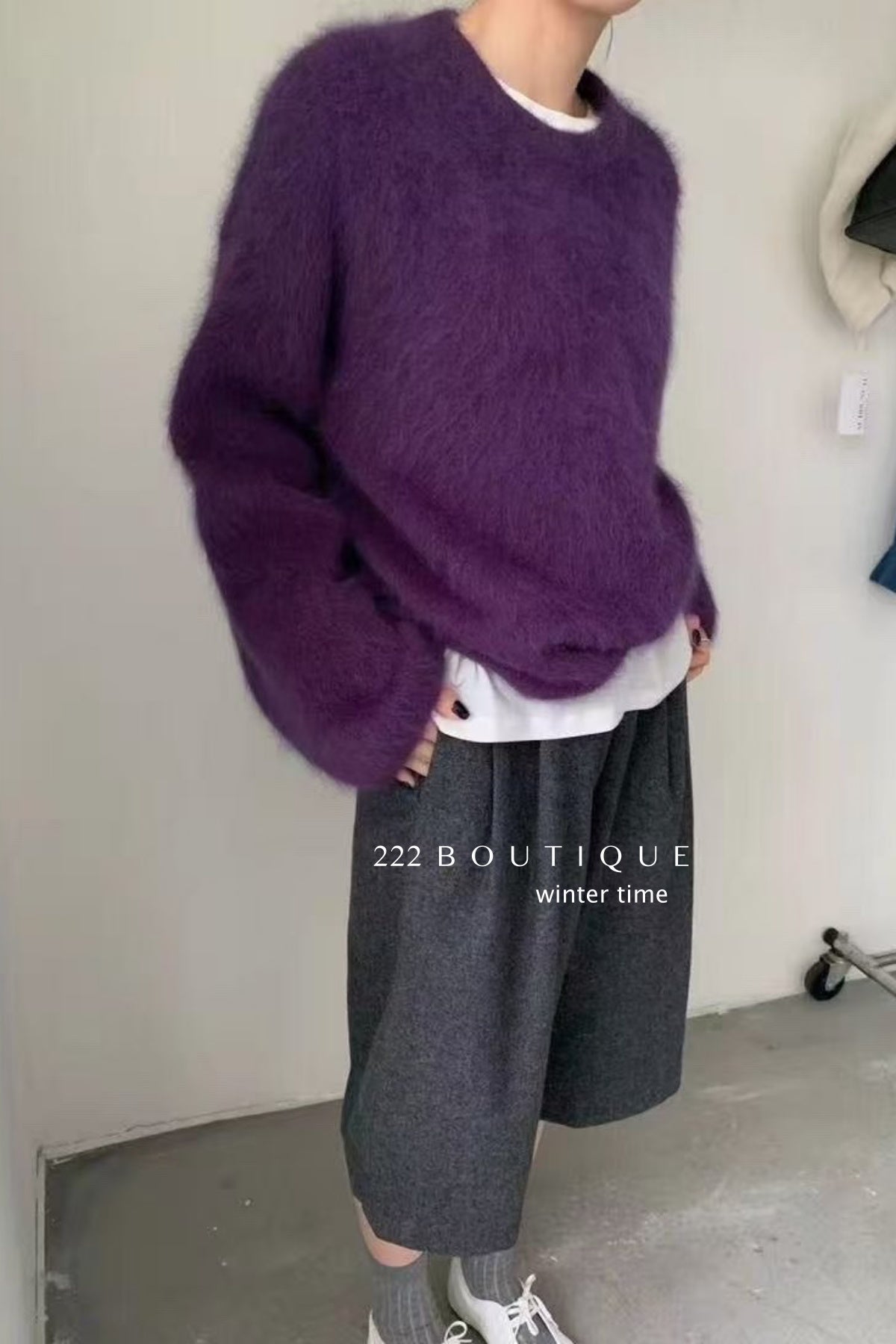 19a90 Rabbit-fur knit sweater