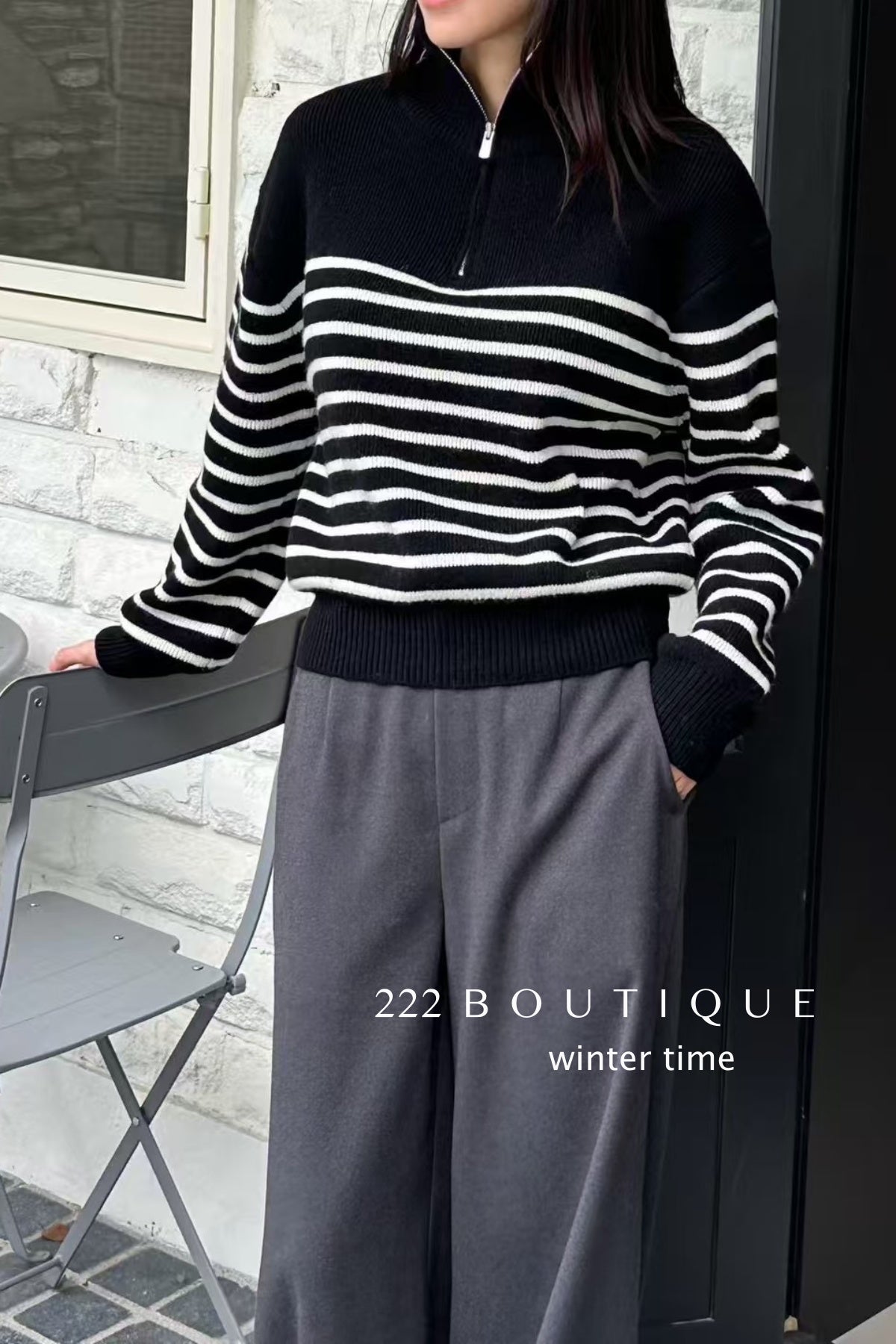 19a105 Cashmere striped sweater