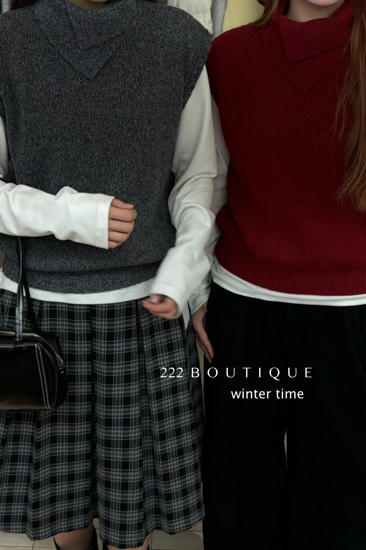 21a8 Fold-over collar cashmere vest