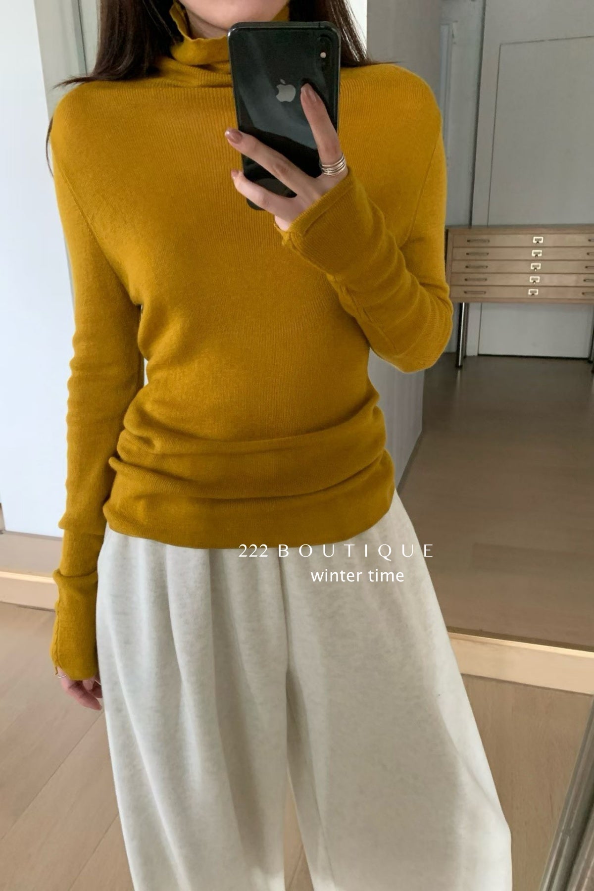 19a91 Basic cashmere turtleneck sweater