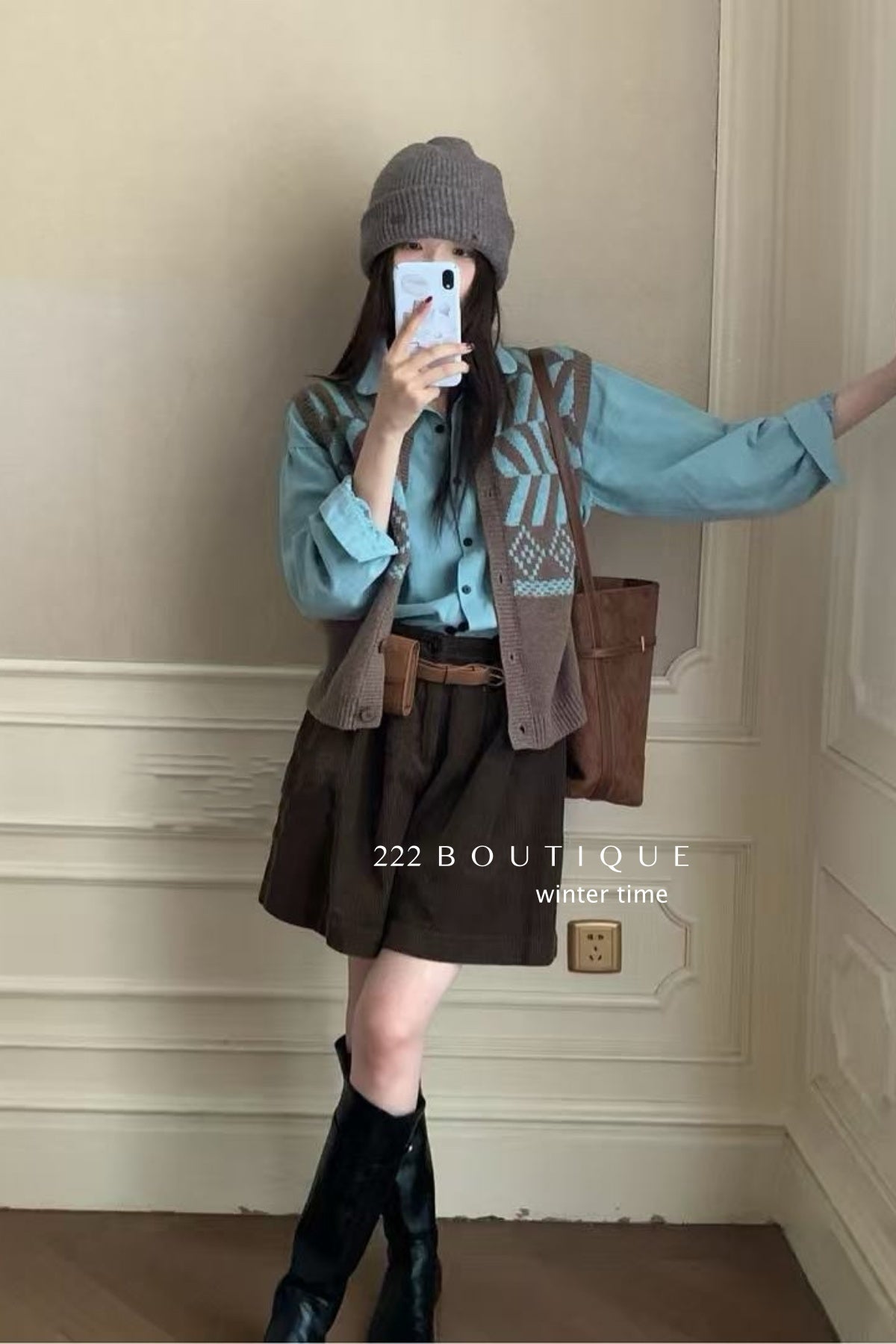 19a79 Cashmere patterned vest