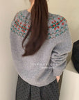 19a100 Cashmere patterned cardigan