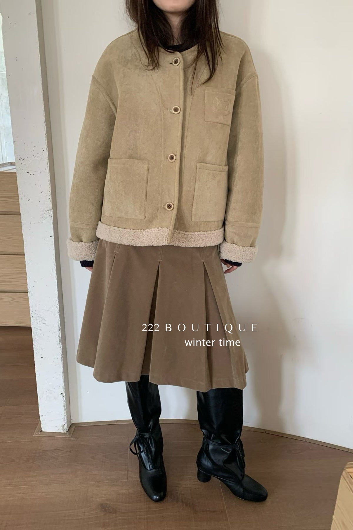 19a92 Suede shearling jacket