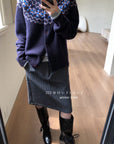 19a100 Cashmere patterned cardigan