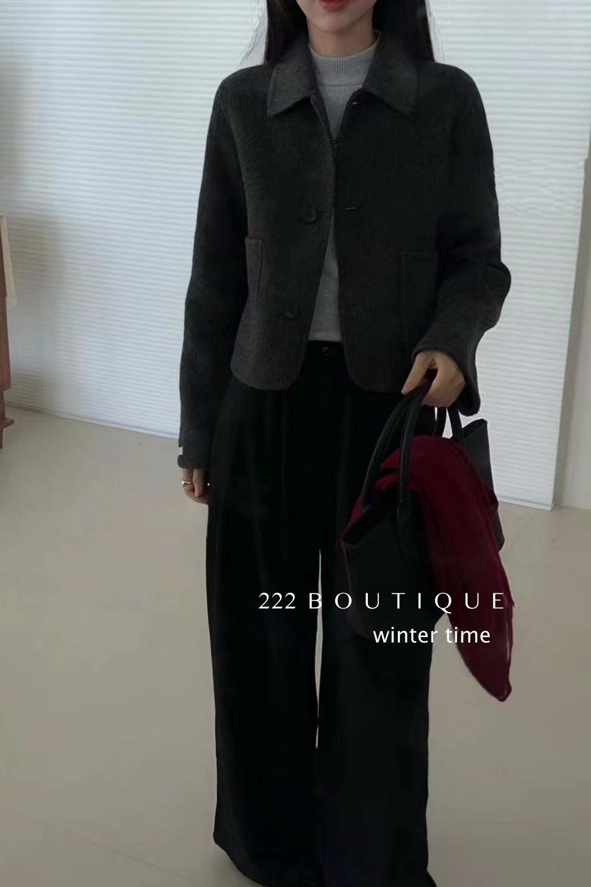 20a117 Hand-stitched cashmere wool coat