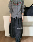 19a100 Cashmere patterned cardigan