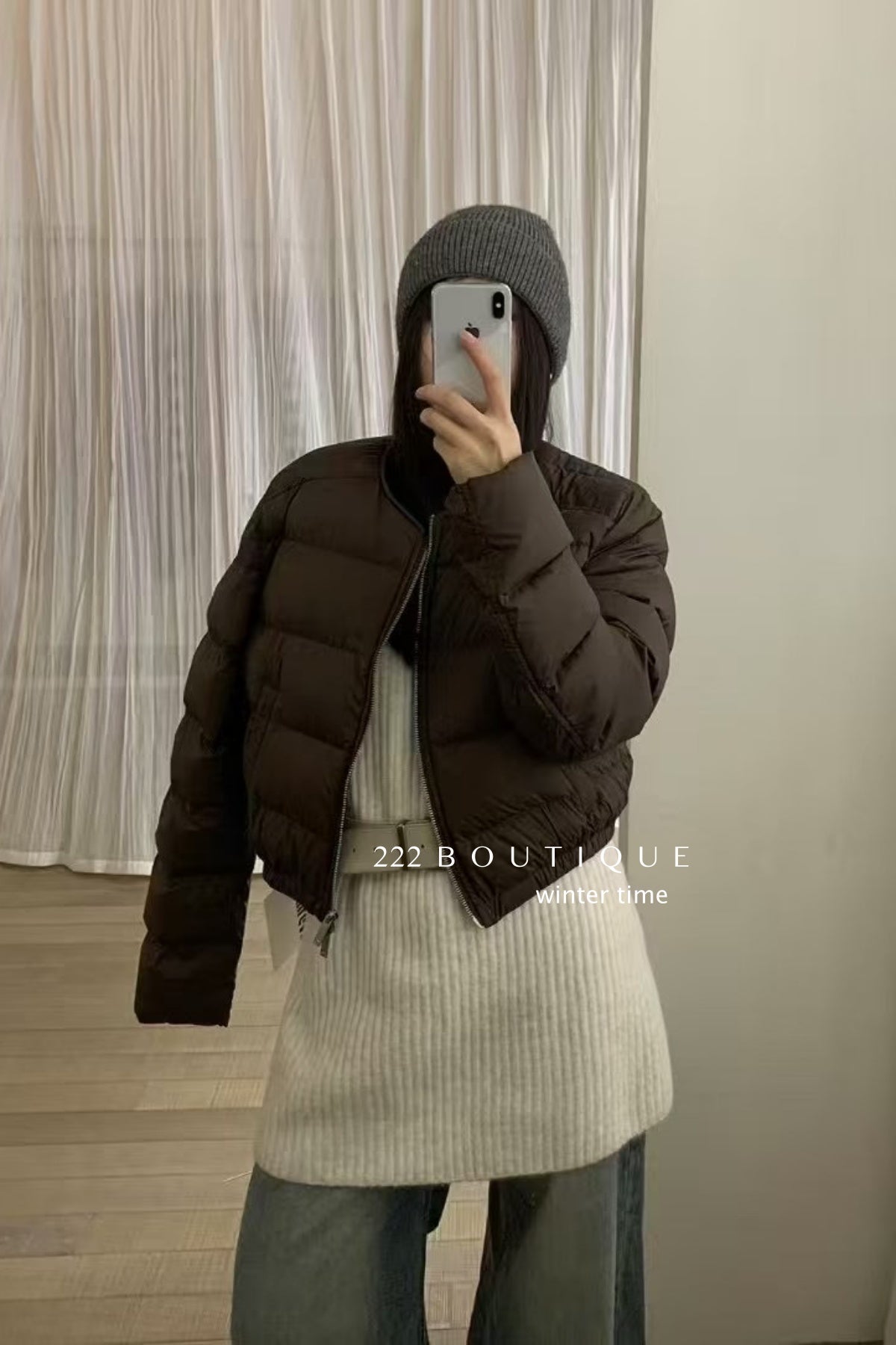 19a88 Down round-neck puffer jacket
