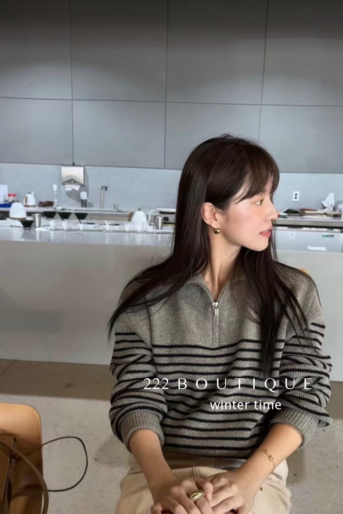 19a105 Cashmere striped sweater