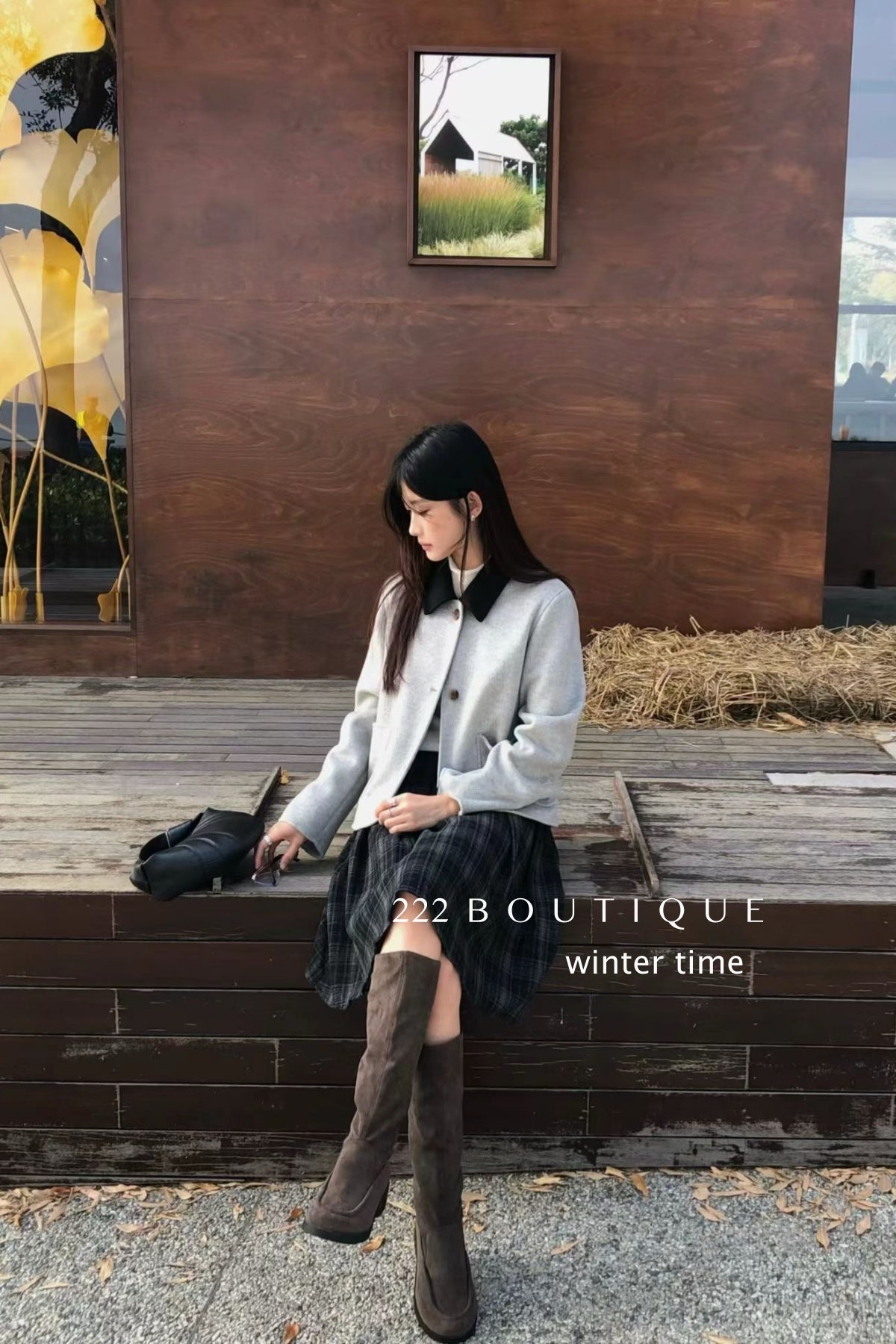 21a28 Cashmere wool coat with notched collar