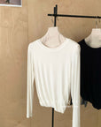 18a99 Cotton ruched long-sleeve top