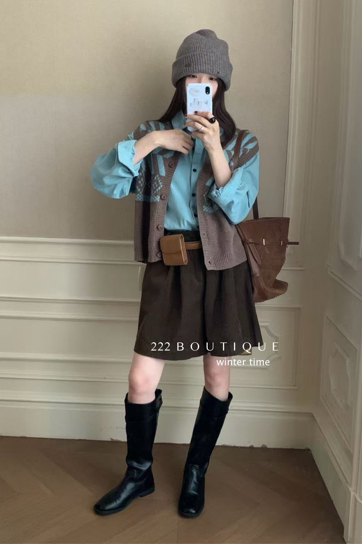 19a79 Cashmere patterned vest