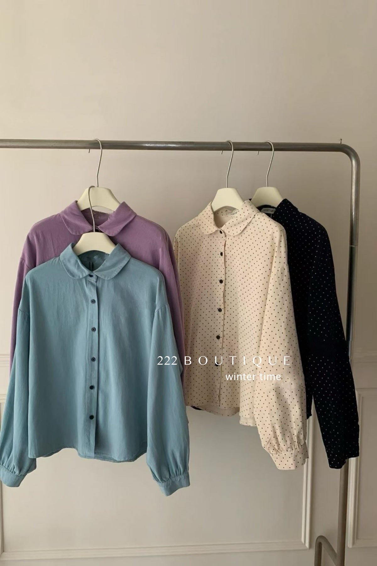 18a86 Polka-dot wool shirt