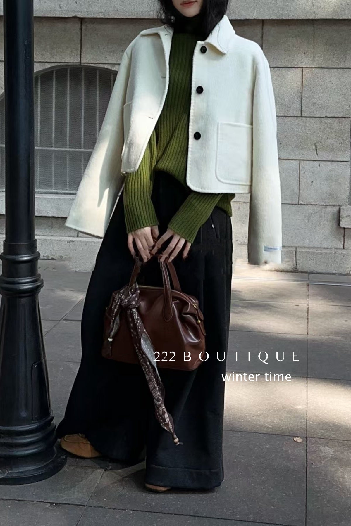 20a117 Hand-stitched cashmere wool coat