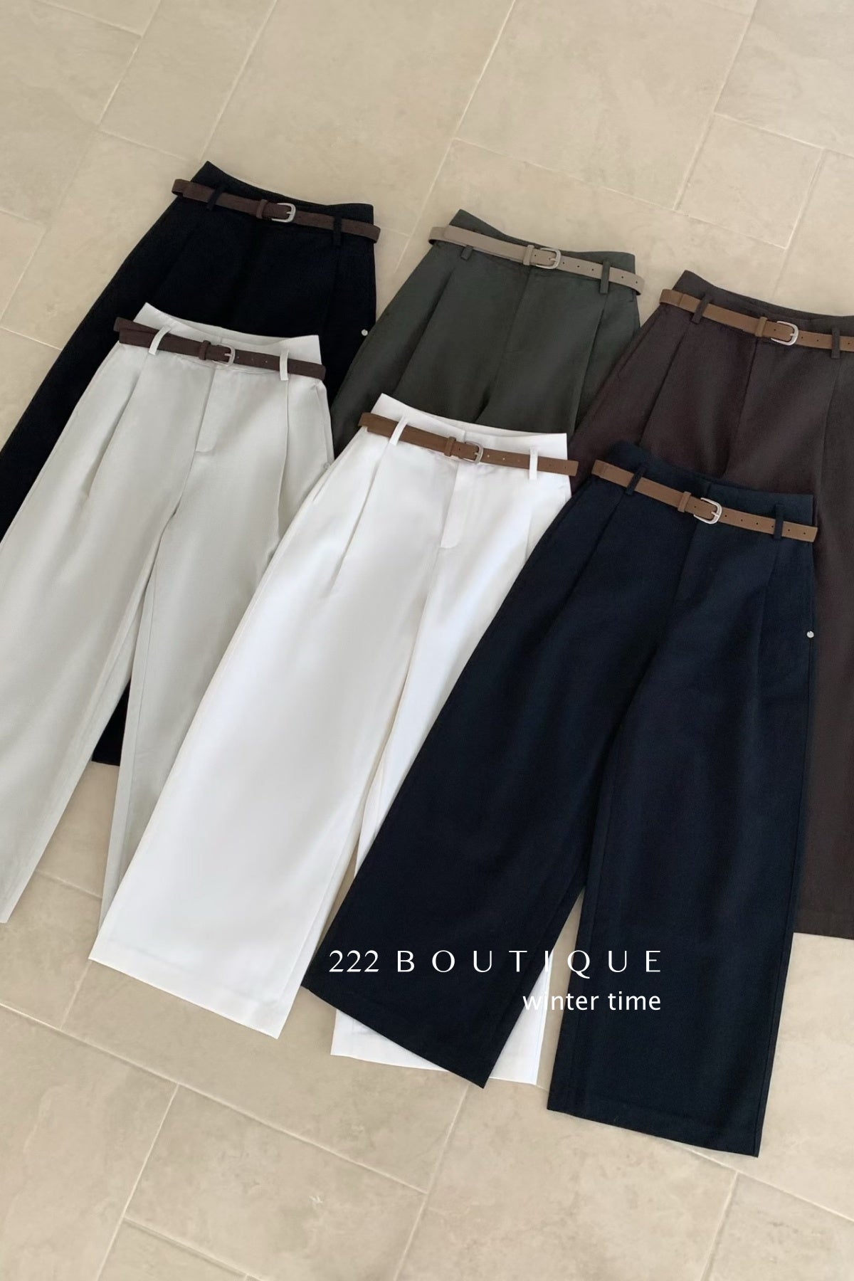 18q30 Cashmere wool trousers with belt