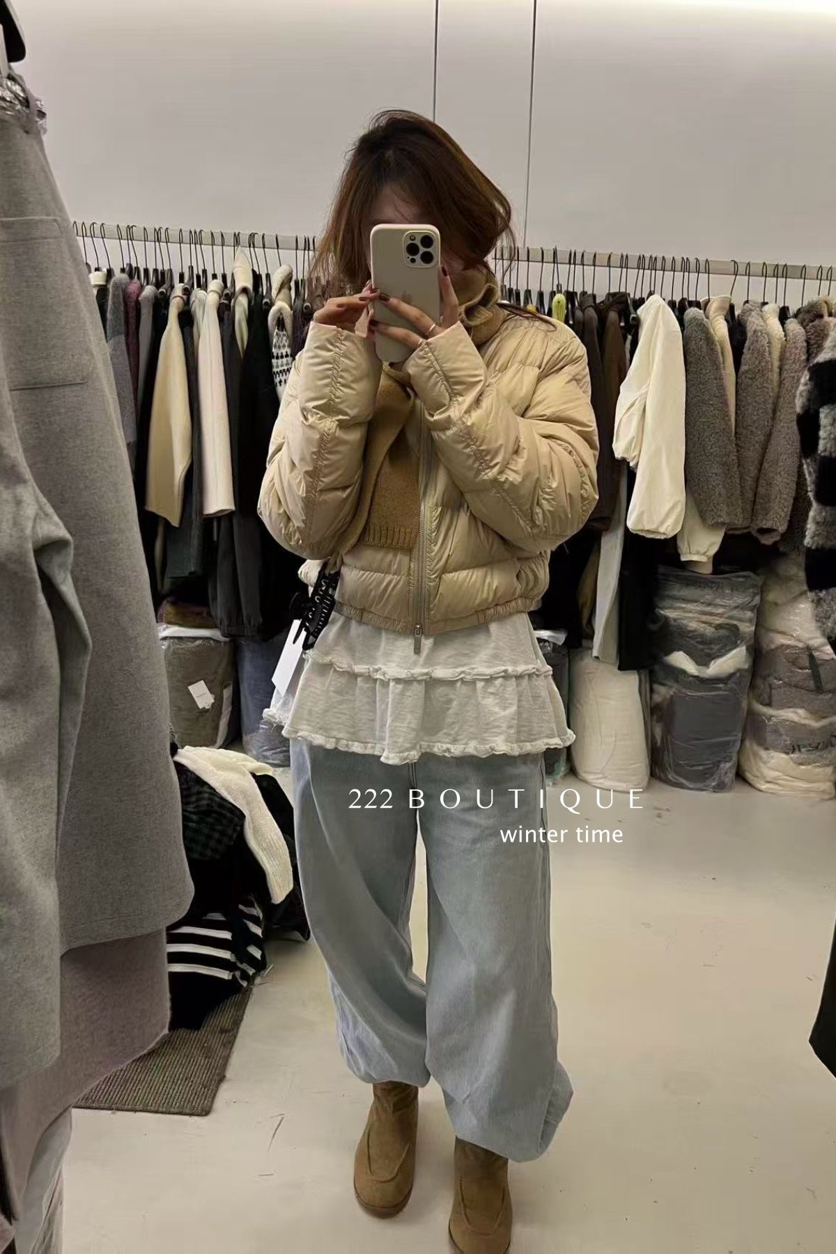 19a88 Down round-neck puffer jacket