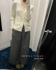 18q30 Cashmere wool trousers with belt
