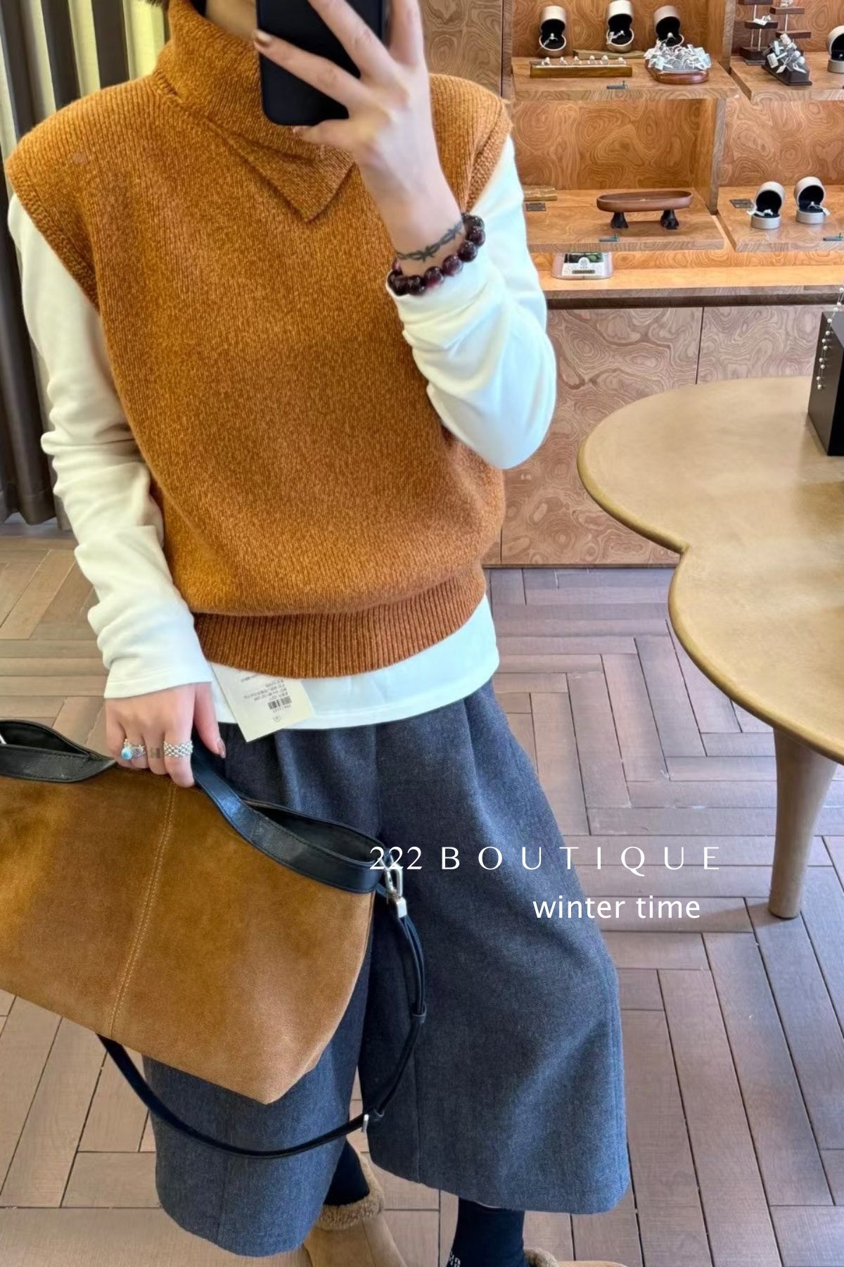 21a8 Fold-over collar cashmere vest – 222 Boutique