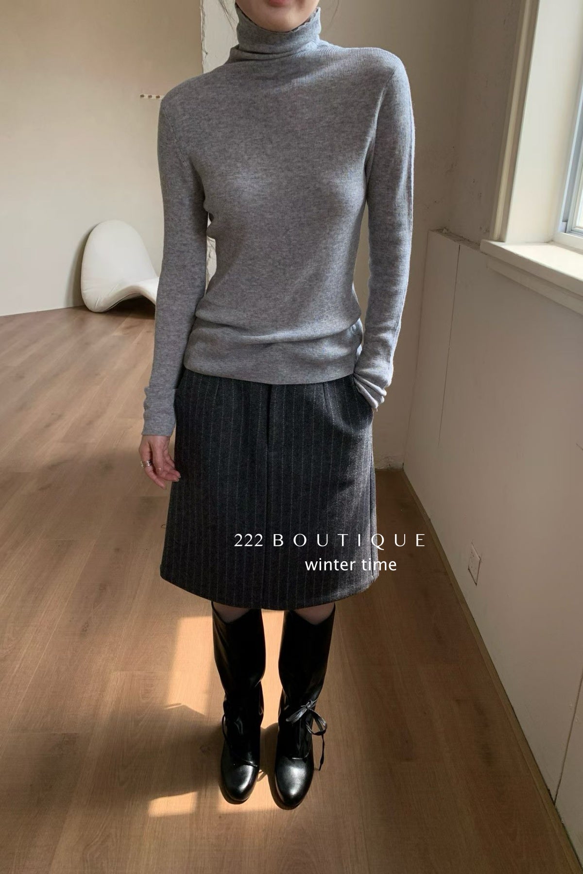 19a91 Basic cashmere turtleneck sweater