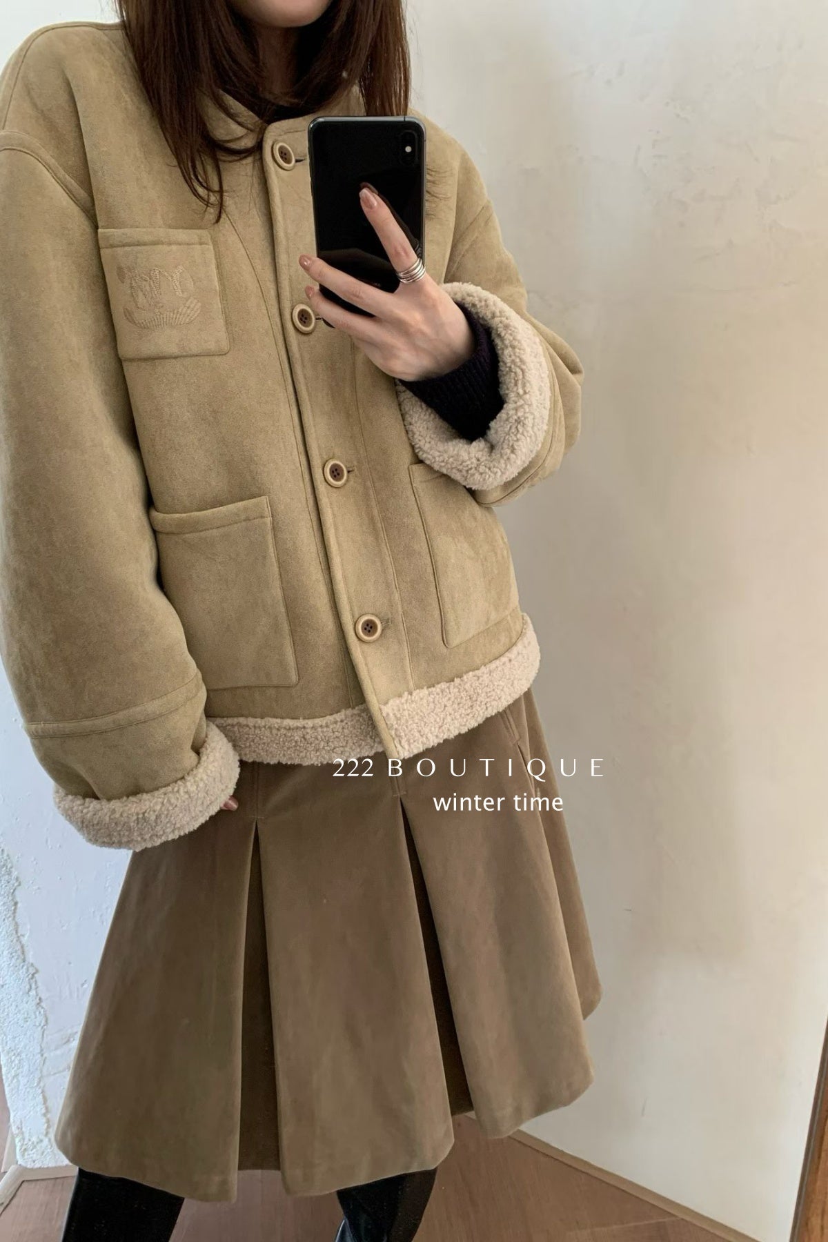 19a92 Suede shearling jacket