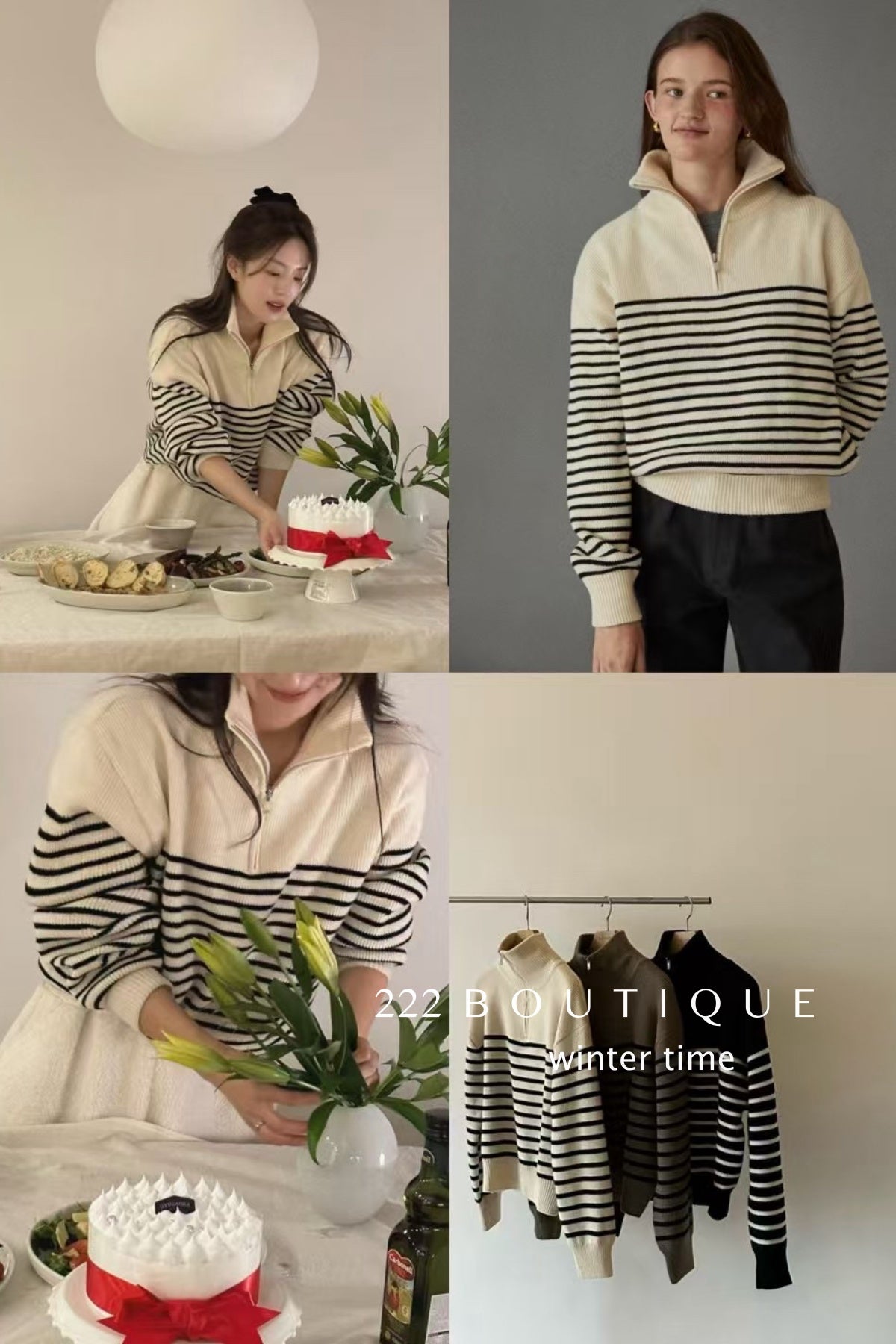19a105 Cashmere striped sweater