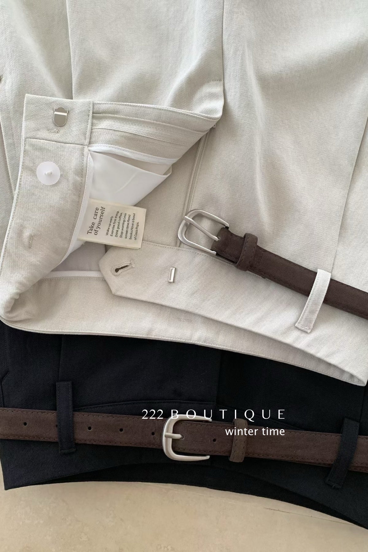 18q30 Cashmere wool trousers with belt