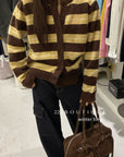 21a9 Striped cashmere cardigan